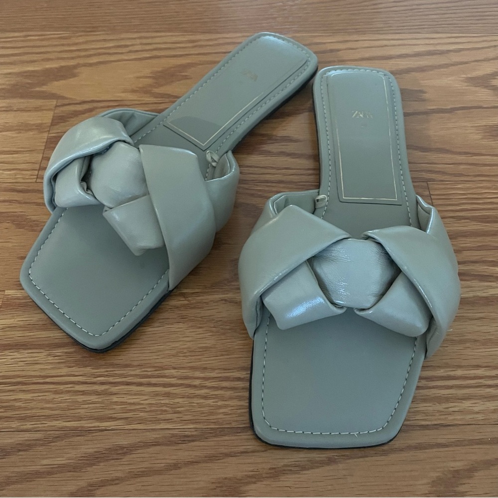 Zara woven slides